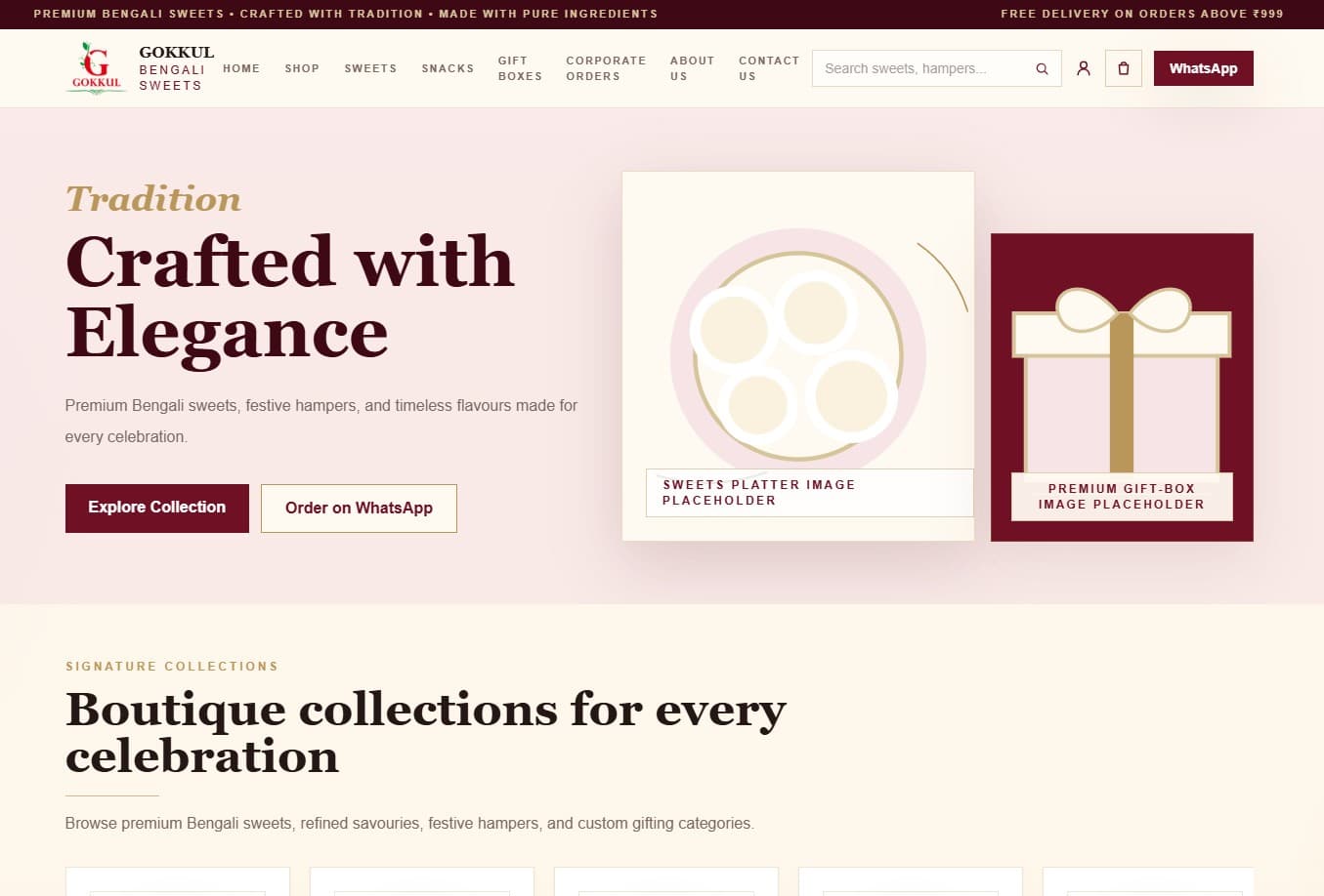 Gokkul Bengali Sweets project screenshot